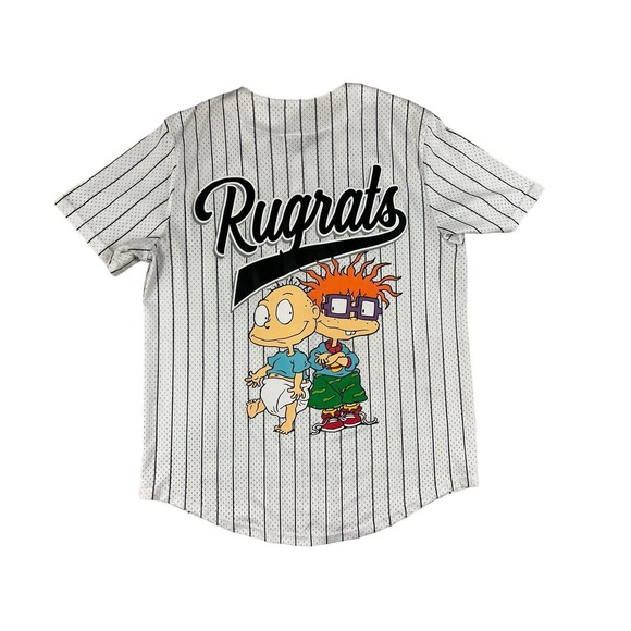 Nickelodeon Rug rays‎ White Striped Baseball Jersey Sz M - Picture 6 of 6